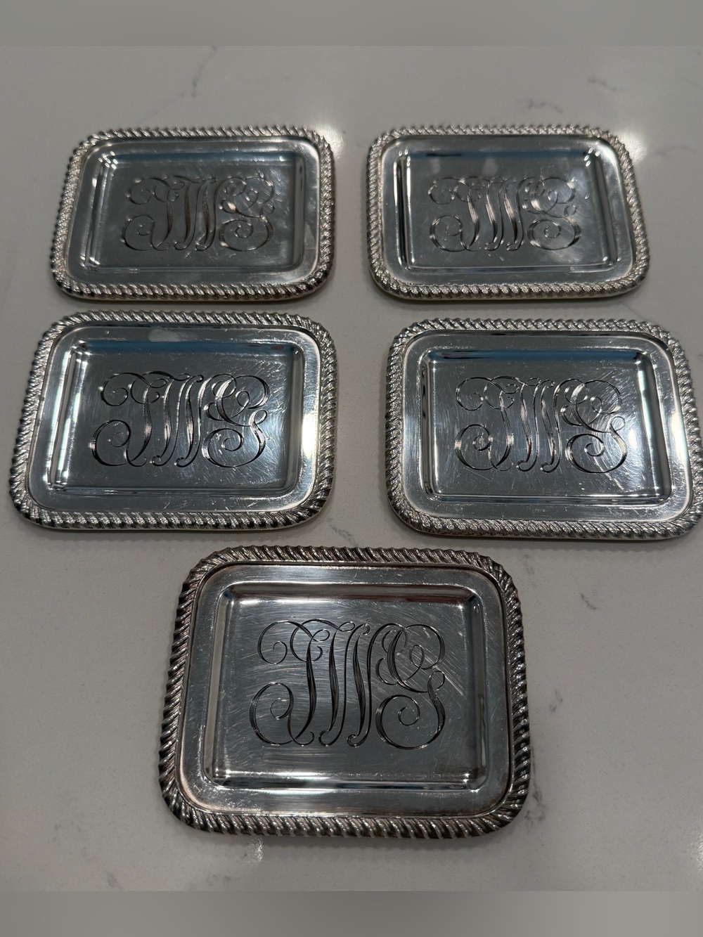 Antique England Small Monogram Trays